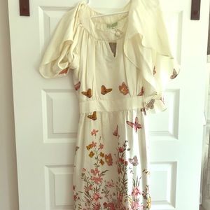 Flutter-sleeve Anthropologie dress